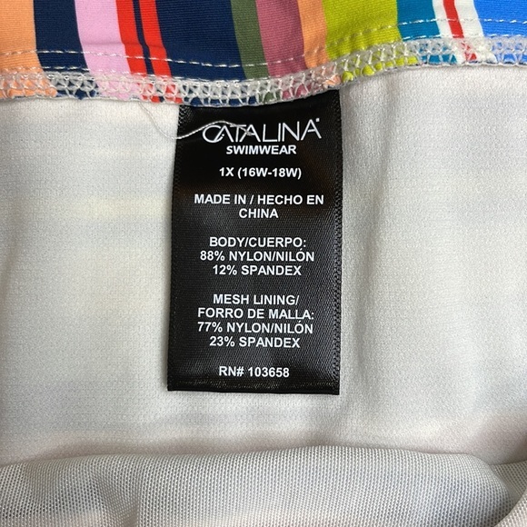 Catalina Swimwear High Waist Striped Bikini Bottom Size 1X - Picture 3 of 4